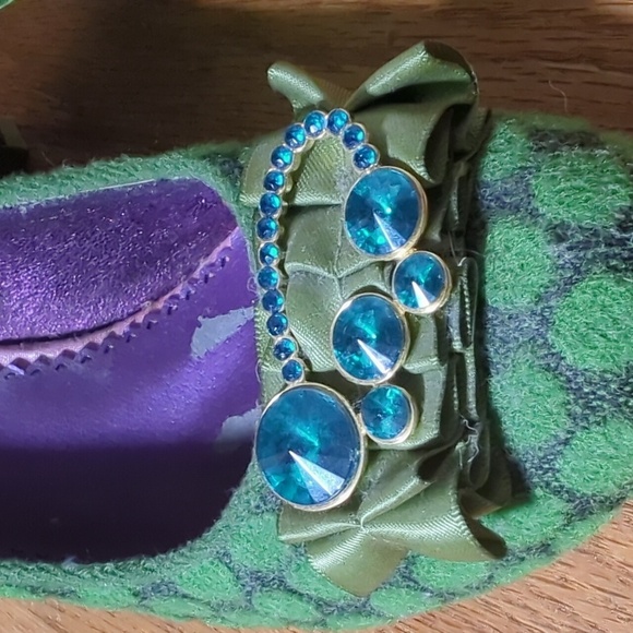 Poetic License Charm School Sz EU39.5 Green Polka Dot Heels - Picture 5 of 8